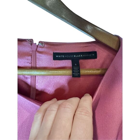 White House black market mauve flutter sleeve sheath dress sz 4 - Picture 4 of 7
